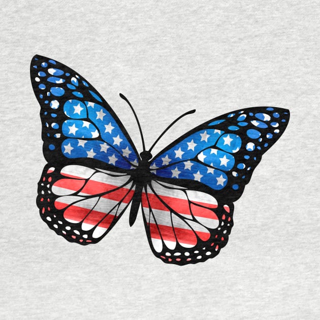 Patriotic USA Butterfly With EEUU Flag by bestcoolshirts